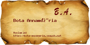 Bota Annamária névjegykártya