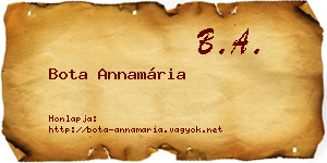 Bota Annamária névjegykártya
